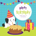 Birthday greeting card with cute dogs Royalty Free Stock Photo