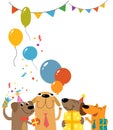 Birthday greeting card with funny cartoon dog Royalty Free Stock Photo