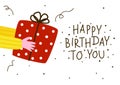 Birthday greeting card with gift