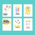 Birthday greeting cards collection Royalty Free Stock Photo