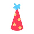 Birthday hat flat icon with yellow stars blue cap Royalty Free Stock Photo