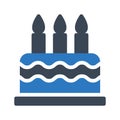 Birthday vector glyph color icon Royalty Free Stock Photo