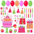 Birthday icons Royalty Free Stock Photo