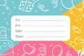 Birthday invitation card to write name, date and place