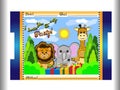 Birthday invitation for children of animals such as elephant, giraffe and lion, along with the sun and clouds so perfect ticket fo