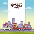 Birthday kids invitation party card Royalty Free Stock Photo