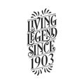 1903 birthday of legend, Living Legend since 1903