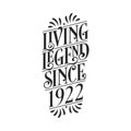 1922 birthday of legend, Living Legend since 1922