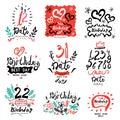 Birthday logo, design elements, illustration. Data logo, illustration