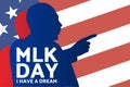 Birthday of Martin Luther King, Jr. MLK Day. Patriotic concept of holiday with silhouette. January 20. Template for