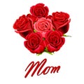 Birthday or Mother's Day card to Mom with roses Royalty Free Stock Photo