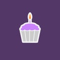 Birthday muffin with lighting candle