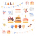 Birthday Objects Set Royalty Free Stock Photo