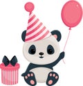 Birthday panda in pink