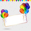 Birthday party background - realistic transparency balloons Royalty Free Stock Photo