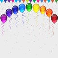 Birthday party background - realistic transparency balloons Royalty Free Stock Photo