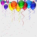 Birthday party background - realistic transparency balloons Royalty Free Stock Photo