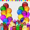 Birthday party background - realistic transparency balloons Royalty Free Stock Photo