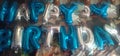 Birthday party balloon blue and silver