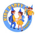 Emblem for children`s parties. ÃÂ¡hildren`s birthday, party, carnival, holiday. Royalty Free Stock Photo