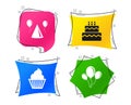 Birthday party. Cake, balloon, hat and muffin. Vector Royalty Free Stock Photo