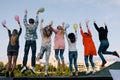 Birthday party celebration. Students company Royalty Free Stock Photo