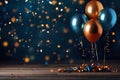 Birthday party colourful balloons. Celebration and festive background