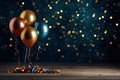 Birthday party colourful balloons. Celebration and festive background