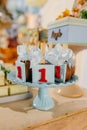 Birthday party decorations for a one-year-old. Royalty Free Stock Photo