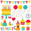 Birthday party design elements Royalty Free Stock Photo