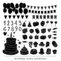 Birthday party elements, vector illustration. Royalty Free Stock Photo