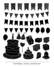 Birthday party elements, vector illustration. Royalty Free Stock Photo