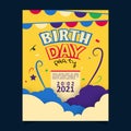 Birthday Party Greeting Card with Colorful Shapes