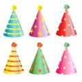 Birthday party hat collection set Royalty Free Stock Photo