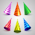Birthday party hat set collection. Royalty Free Stock Photo