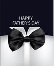 Father`s day background with white shirt and bow tie.