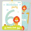 Birthday Party Invitation card template with cute