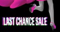 Last chance sale glitch style and running woman`s legs.