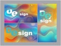 Abstract design banners with colorful fluid elements. Royalty Free Stock Photo
