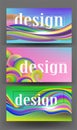 Business cards with multicolor fluid design elements.