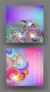Abstract cards with multicolor fluid design elements.