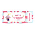 Birthday party invitation in the style of a pink circus. Vector Royalty Free Stock Photo