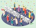 Birthday Party Isometric Design Concept Royalty Free Stock Photo