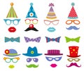 Birthday party photo booth props vector set Royalty Free Stock Photo