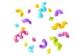 Birthday party popper confetti streamers 3d render illustration. Royalty Free Stock Photo