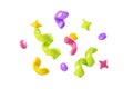 Birthday party popper confetti streamers 3d render illustration. Royalty Free Stock Photo