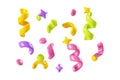 Birthday party popper confetti streamers 3d render illustration. Royalty Free Stock Photo