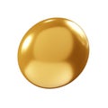 Birthday party popper golden confetti streamer round element 3d render illustration. Royalty Free Stock Photo