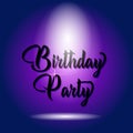 Birthday party poser design isolated blue background Royalty Free Stock Photo