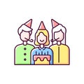 Birthday party RGB color icon Royalty Free Stock Photo